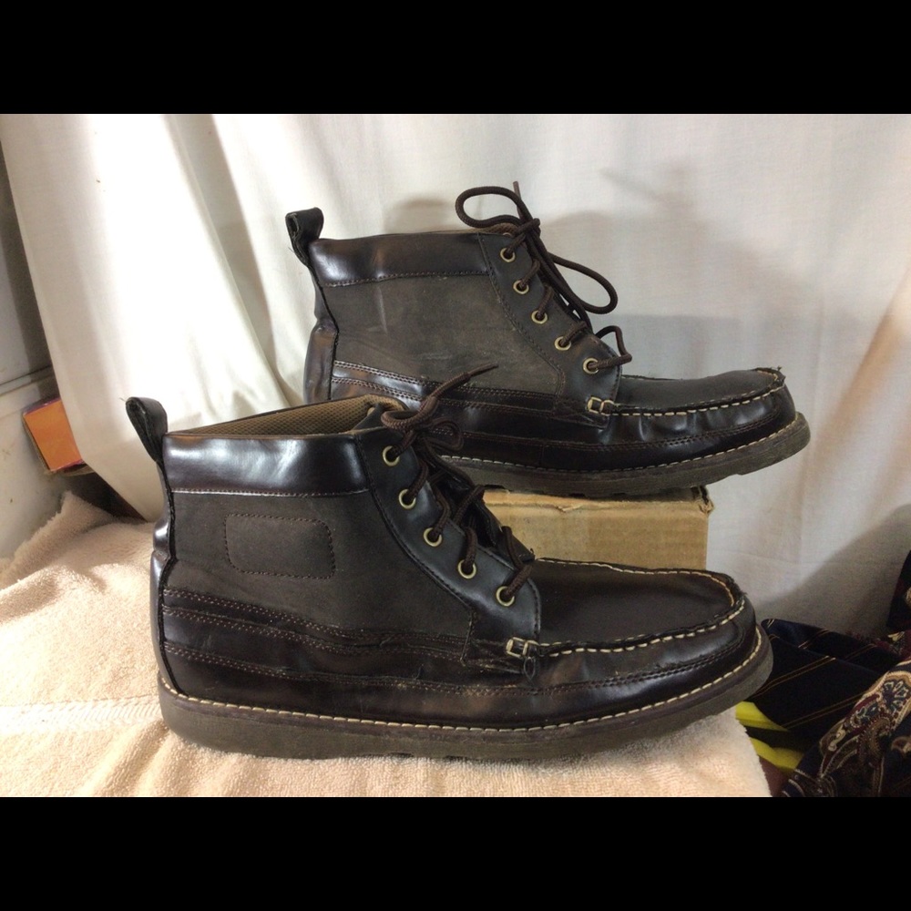 Mens Sz 13M Brown ROUTE 66 Casual Tie Up Shoe